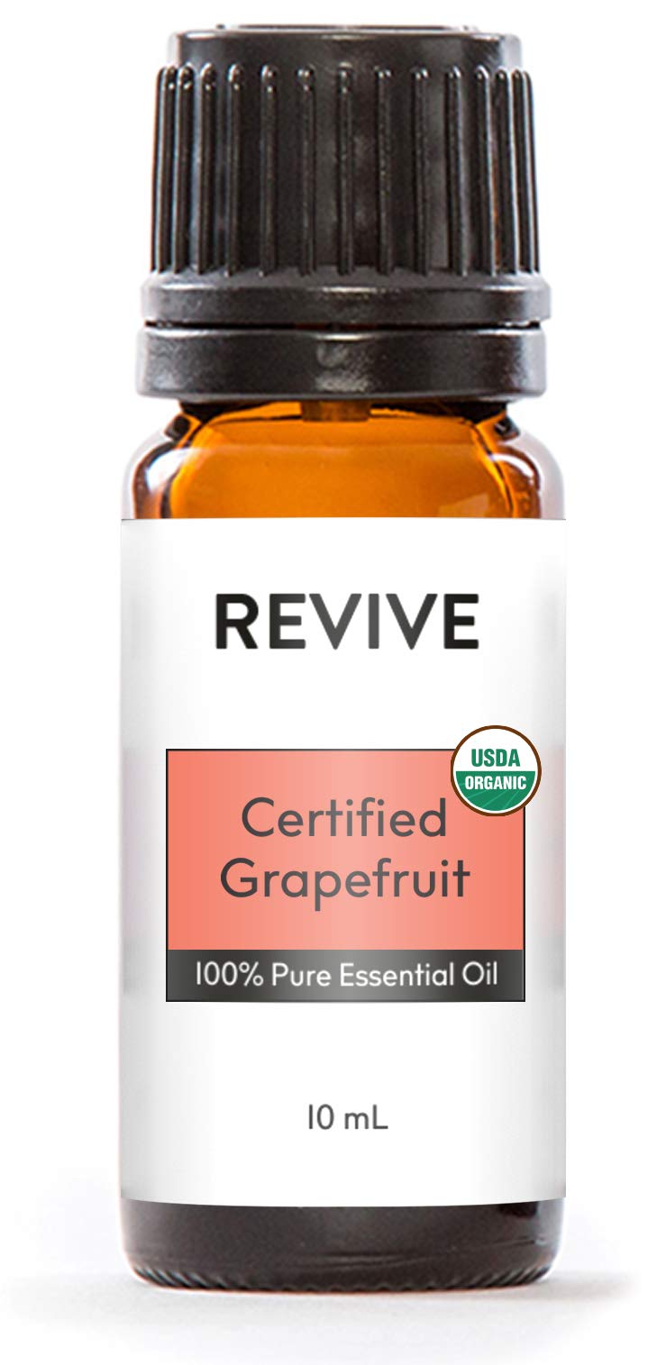 USDA Certified Organic Grapefruit Essential Oil by Revive Essential Oils - 100% Pure Therapeutic Grade, for Diffuser, Humidifier, Massage, Aromatherapy, Skin & Hair Care