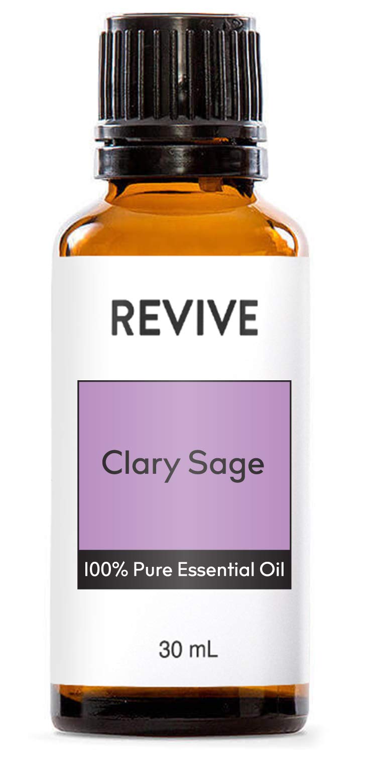 Clary Sage Essential Oil 30mL by Revive Essential Oils - 100% Pure Therapeutic Grade, for Diffuser, Humidifier, Massage, Aromatherapy, Skin & Hair Care